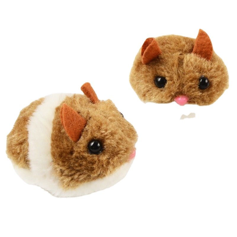 Interactive Plush Hamster Pet Toy, Safe Mechanical Mouse that Will Spin and Escape 1pcs, Cute Valentine's Day Gift for Cat Lovers