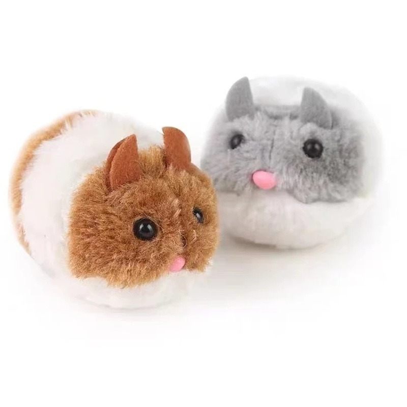 Interactive Plush Hamster Pet Toy, Safe Mechanical Mouse that Will Spin and Escape 1pcs, Cute Valentine's Day Gift for Cat Lovers