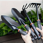 Four-Piece Outdoor Garden Tool Set Includes Small Flower Planting Shovel and Five-Branch Double-Headed Rake
