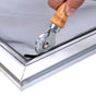 Double Window Installation Roller with Wooden Handle and Steel Wheels - Durable Tool for Home Screen Door