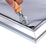 Double Window Installation Roller with Wooden Handle and Steel Wheels - Durable Tool for Home Screen Door