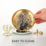 Brass Incense Holder - 9-Hole Incense Stick Burner with Ash Catcher, Decorative Incense Tray for Home, Office & Meditation, Indoor Incense Stand