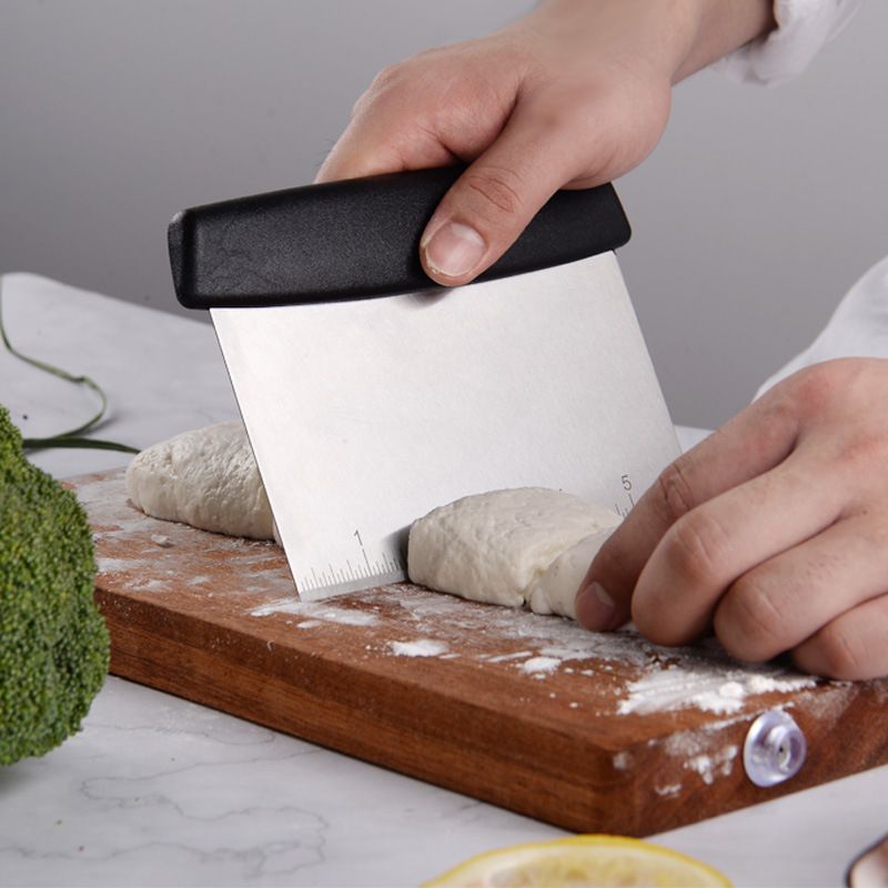Stainless Steel Metal Griddle Scraper Chopper - Great as Dough Cutter for Bread and Pizza Dough - Multipurpose Kitchen Utensil