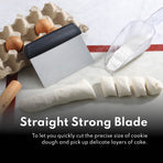 Stainless Steel Metal Griddle Scraper Chopper - Great as Dough Cutter for Bread and Pizza Dough - Multipurpose Kitchen Utensil