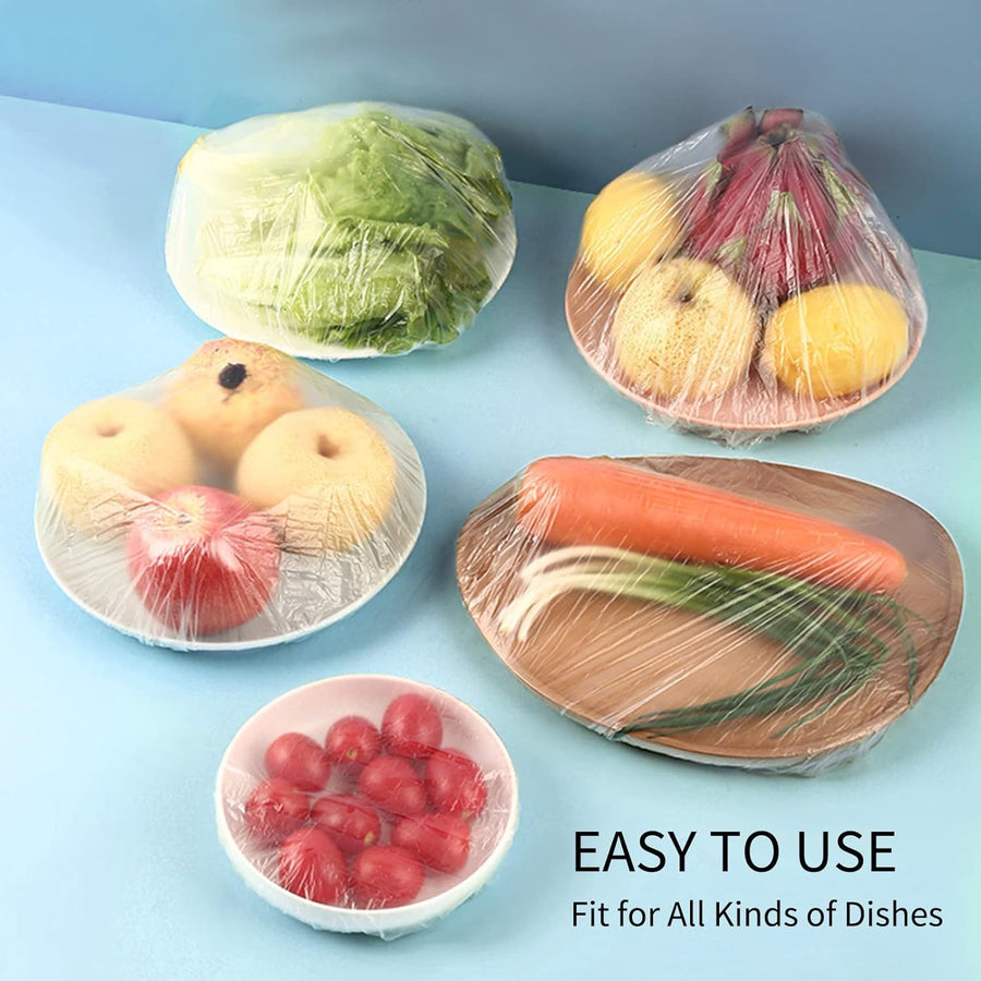 200pcs Food Covers, Reusable Elastic Food Storage Covers, Plastic Sealing Elastic Stretch Adjustable Bowl Lids, Universal Kitchen Wrap