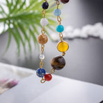 Women Solar System Bracelet Stretch Bracelets Universe Galaxy The Eight Planets Guardian Star Natural Stone Bangle Gifts for Girls