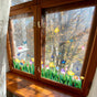 Spring Window Clings Flower Window Stickers Decorations for Glass Windows, Easter Tulip Butterfly Flower Window Decals