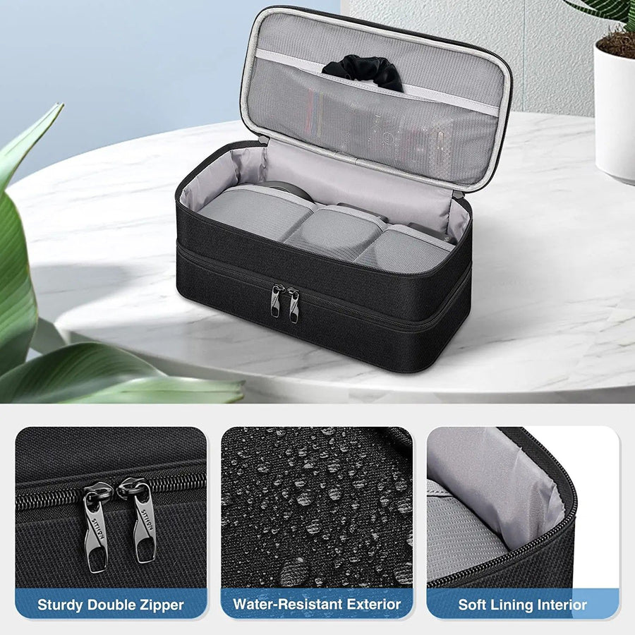Double-Layer Carrying Case for, Travel Case for Portable Storage Case for  Styler and Attachments（black）