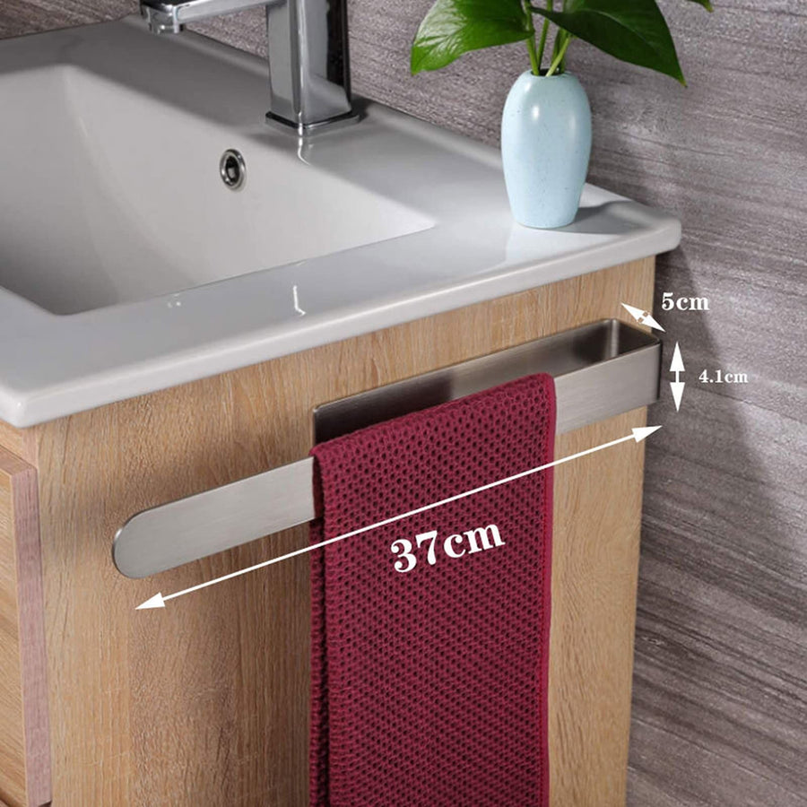 Bathroom Holders silvery  Towel Hanger, Towel Bar, Towel Ring Bathroom Organizer (Color : 37cm with Hook 2)