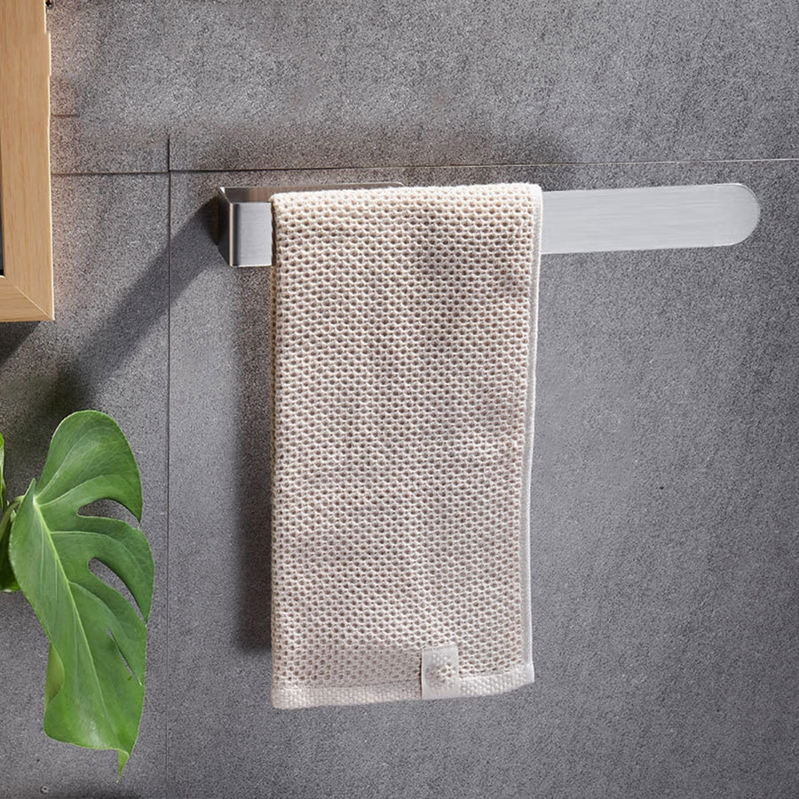 Bathroom Holders silvery  Towel Hanger, Towel Bar, Towel Ring Bathroom Organizer (Color : 37cm with Hook 2)