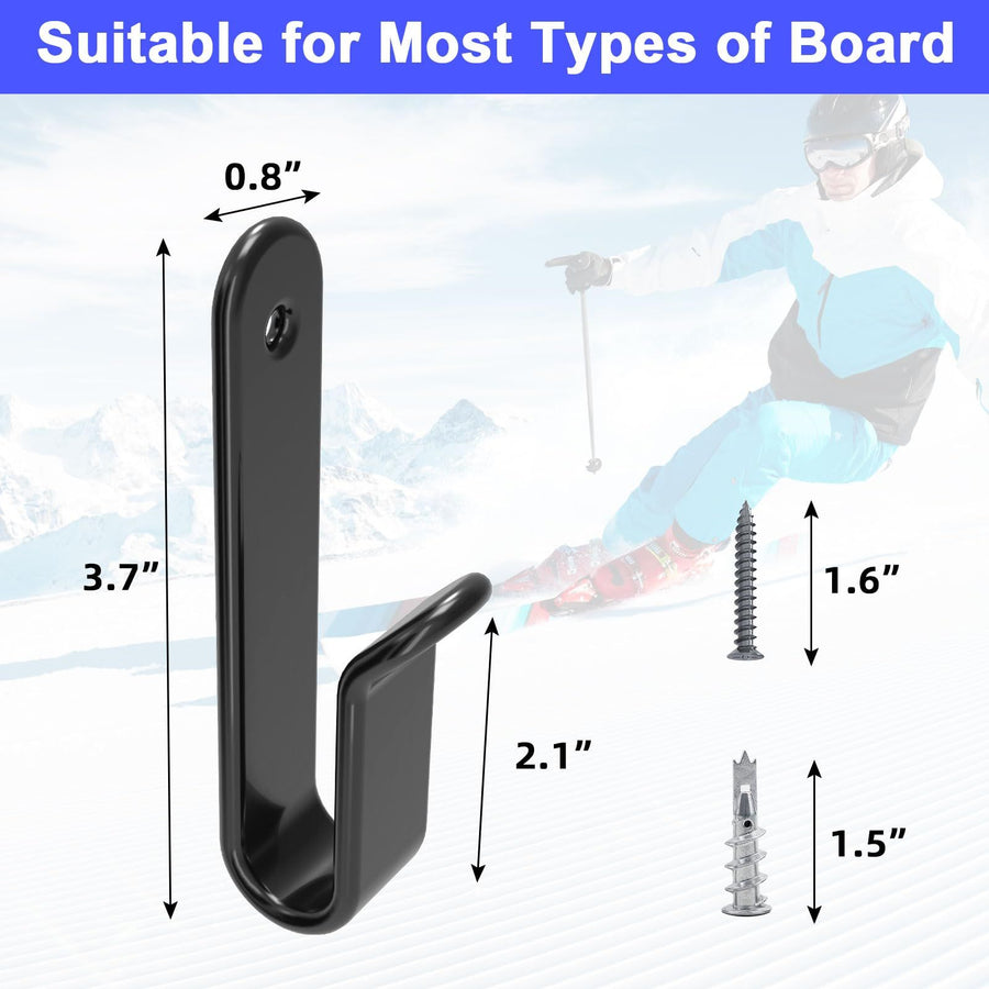 2pcs Horizontal Snowboard Wall Mount Clips Snowboard Wall Rack Snowboard Mount Storage Snowboard Display Wall Mount for Room