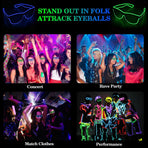 LED Light up Glasses 2 Pack Glow in the Dark for Rave Party, Nightclub atmosphere supplies (Blue + Green)