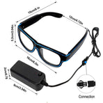 LED Light up Glasses 2 Pack Glow in the Dark for Rave Party, Nightclub atmosphere supplies (Blue + Green)