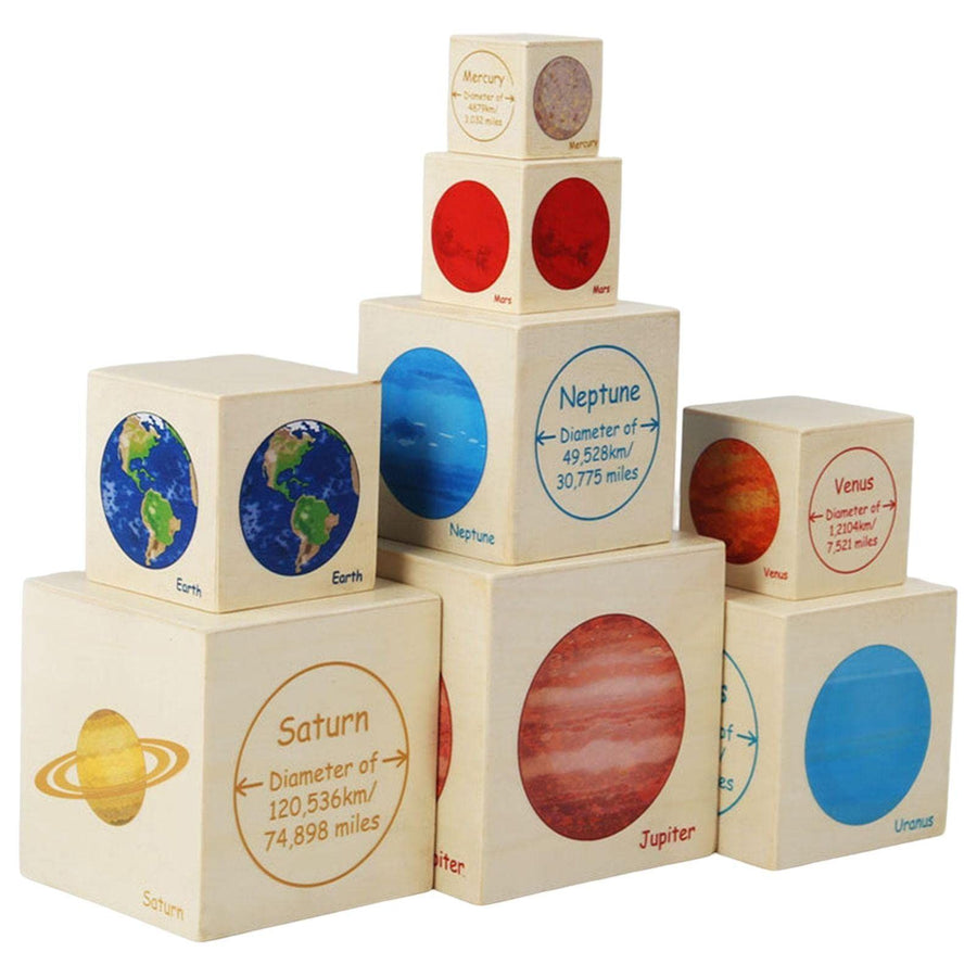 Eight planets Stacking Toys, Stacking Blocks, Kids Figure Match Set, Toy Stacking Block Sets, Educational & Fun Matching Game