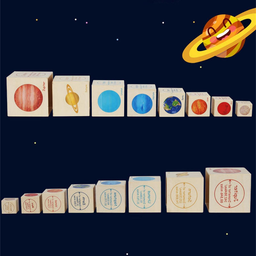 Eight planets Stacking Toys, Stacking Blocks, Kids Figure Match Set, Toy Stacking Block Sets, Educational & Fun Matching Game