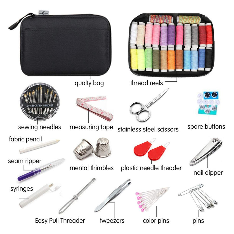 Needle and Thread Kit for Sewing, Over 97 Supplies , Basic Travel Sewing Kit, Portable Sewing Kit Premium Repair Set