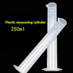 2PCS Plastic Graduated Cylinder, 250ml - Scientific Measuring Cylinder with Extra Stable Base - Polypropylene Plastic