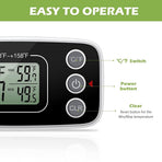 Refrigerator Thermometer Digital Fridge Freeze Room Thermometer Waterproof Large LCD Display Max/Min Record Function