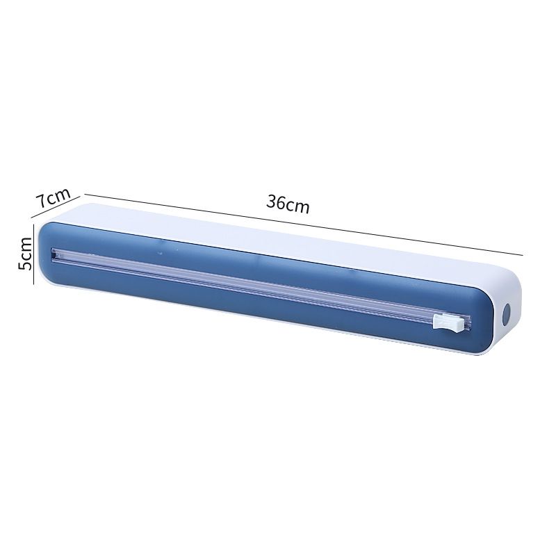 Refillable Plastic Wrap Dispenser with Slide Cutter, Plastic Wrap Dispenser with Cutter, Press and Seal Plastic Wrap,