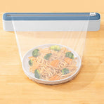 Refillable Plastic Wrap Dispenser with Slide Cutter, Plastic Wrap Dispenser with Cutter, Press and Seal Plastic Wrap,