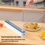 Refillable Plastic Wrap Dispenser with Slide Cutter, Plastic Wrap Dispenser with Cutter, Press and Seal Plastic Wrap,