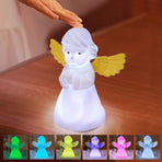 Night Light for Kids, Multi-Color Angel Silicone Lamp with Tap Control, Rechargeable LED Beside Night Light