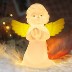 Night Light for Kids, Multi-Color Angel Silicone Lamp with Tap Control, Rechargeable LED Beside Night Light
