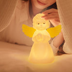 Night Light for Kids, Multi-Color Angel Silicone Lamp with Tap Control, Rechargeable LED Beside Night Light