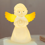 Night Light for Kids, Multi-Color Angel Silicone Lamp with Tap Control, Rechargeable LED Beside Night Light
