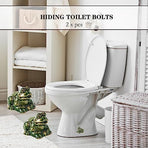 Frog Toilet Floor Bolt Caps, Ceramic Frog Toilet Bolt Caps Cute Bathroom Decor, Fun Animals Themed Gadgets for The Toilet Easy