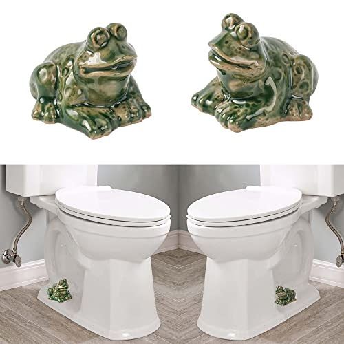 Frog Toilet Floor Bolt Caps, Ceramic Frog Toilet Bolt Caps Cute Bathroom Decor, Fun Animals Themed Gadgets for The Toilet Easy