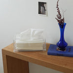 Acrylic Tissue Box, Rectangular Facial Tissue Dispenser Napkin Box Holders Clear Dry Sheet Holder for Bathroom, Countertop, Office