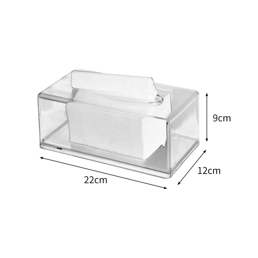 Acrylic Tissue Box, Rectangular Facial Tissue Dispenser Napkin Box Holders Clear Dry Sheet Holder for Bathroom, Countertop, Office