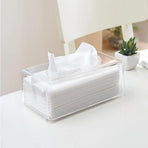 Acrylic Tissue Box, Rectangular Facial Tissue Dispenser Napkin Box Holders Clear Dry Sheet Holder for Bathroom, Countertop, Office