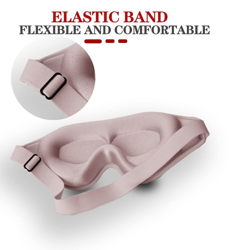 Sleep Mask, 3D Deep Contoured Eye Covers for Sleeping, 99% Block Out Light Eye Mask, with Adjustable Strap for Sleeping, (Pink)