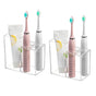 5 Slots Clear Toothpaste Organizer Removable Compartment Bathroom Accessories Storage Toothbrush Stand for Countertop(2 pcs)