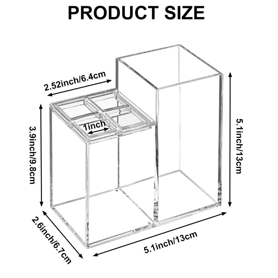 5 Slots Clear Toothpaste Organizer Removable Compartment Bathroom Accessories Storage Toothbrush Stand for Countertop(2 pcs)