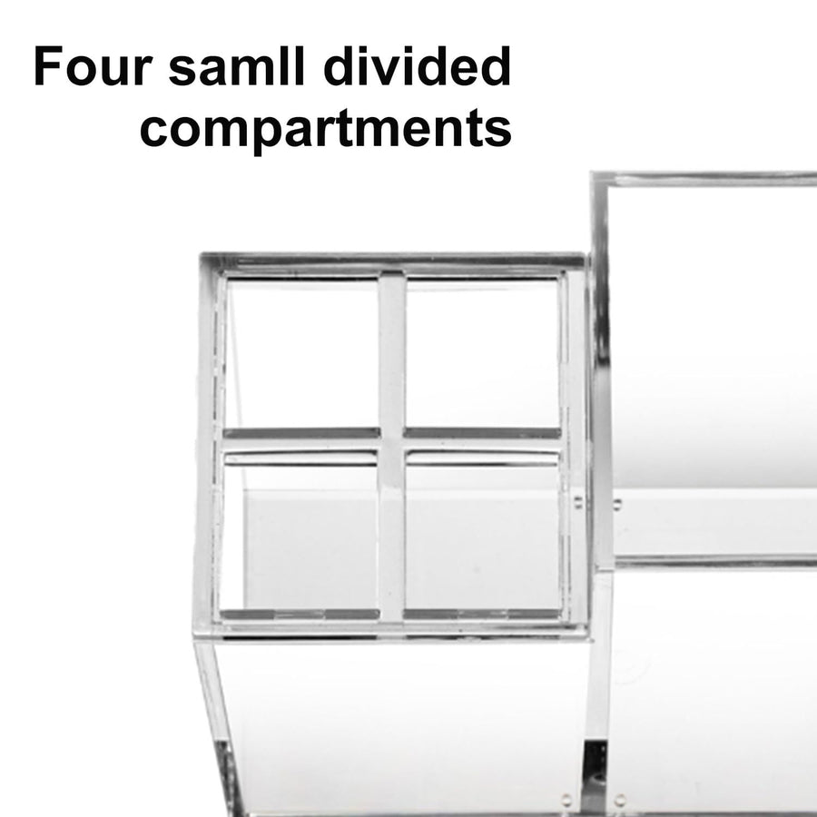 5 Slots Clear Toothpaste Organizer Removable Compartment Bathroom Accessories Storage Toothbrush Stand for Countertop(2 pcs)