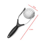 Stainless Steel Potato Masher - Heavy Duty with Garlic Press, Cooking and Kitchen Gadget - Convenient for Making Mashed Potatoes