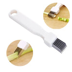 Scallion Cutter Shred Knife Vegetable Cutter Stainless Steel Blade Slice Cutlery Sharp Easy Quick Kitchen  (Two Pack (White Color))
