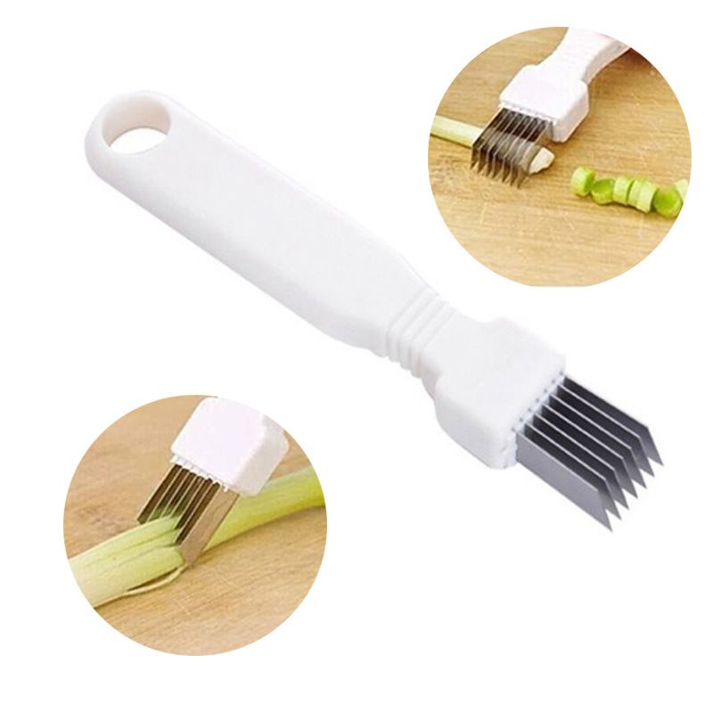 Scallion Cutter Shred Knife Vegetable Cutter Stainless Steel Blade Slice Cutlery Sharp Easy Quick Kitchen  (Two Pack (White Color))