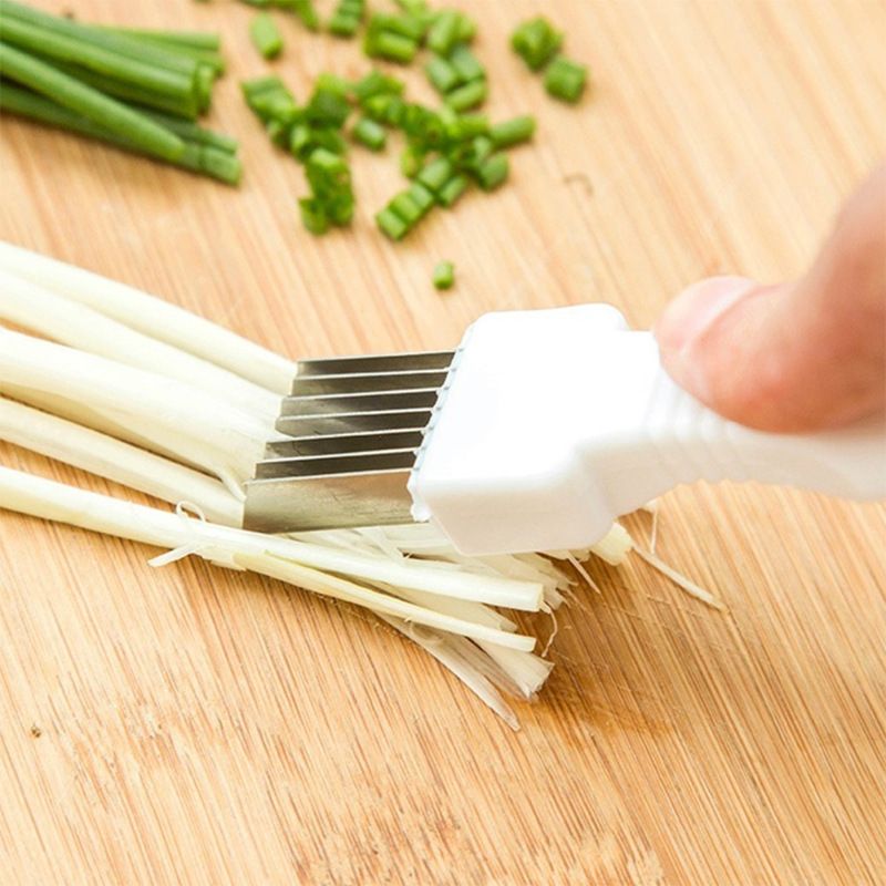 Scallion Cutter Shred Knife Vegetable Cutter Stainless Steel Blade Slice Cutlery Sharp Easy Quick Kitchen  (Two Pack (White Color))