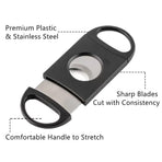 Cigar Cutter, Stainless Steel Guillotine Double Cut Blade Cigar Clippers in Black, Sharp and Easy to Cut, Gift for Men (2Pack)
