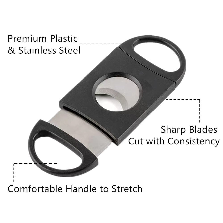 Cigar Cutter, Stainless Steel Guillotine Double Cut Blade Cigar Clippers in Black, Sharp and Easy to Cut, Gift for Men (2Pack)