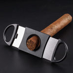 Cigar Cutter, Stainless Steel Guillotine Double Cut Blade Cigar Clippers in Black, Sharp and Easy to Cut, Gift for Men (2Pack)