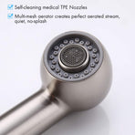 Kitchen Sink Pull Down Faucet Head Replacement 2-Functions Pull Out Sprayer Head Brushed Nickel Two stage water outlet