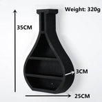 Newest Wall Mounted Floating Shelves Wooden Vase Crystal Wall Shelf Black Creative Crystal Holder Essential Oil Display