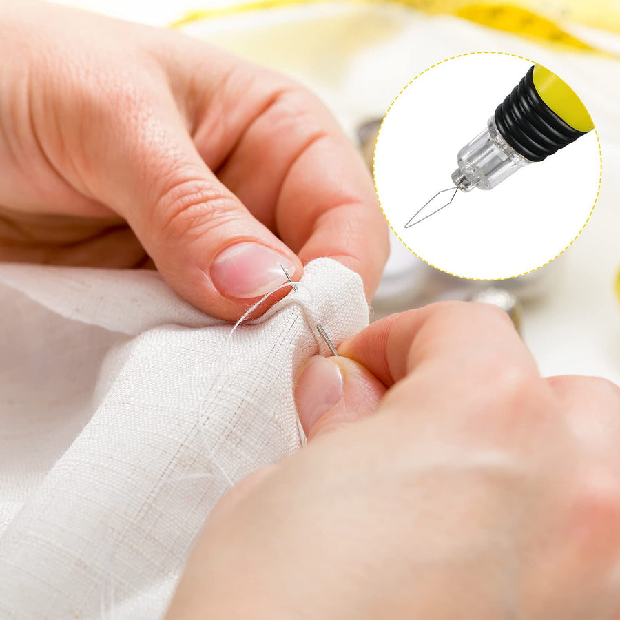 Threader Sewing Tools Lighted Plastic Wire Loop DIY Needle Threader Hand Machine Sewing Tool for Sewing Crafting (2 Pieces)