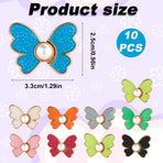 9 Pairs Butterfly Pants Button Tightener, Colorful Adjustable Waist Buckle Detachable Pearls Jeans Button Extender