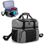 Bowling Bag for 2 Balls, Bowling Tote with Wooden Bowling Cups and Padded Divider for Double Ball and A Pair , Bag Only